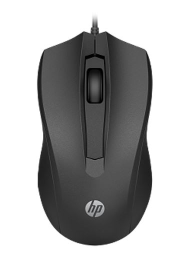 HP Wired Desktop 100 Mouse 1200dpi 3 Buttons Wired USB-A