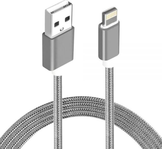 Astrotek 2m USB Lightning Data Sync Charger Grey White Color