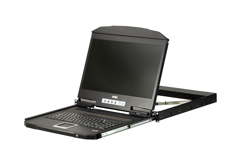 Aten Rackmount Single Rail LCD Console VGA USB w/ 18.5' LCD