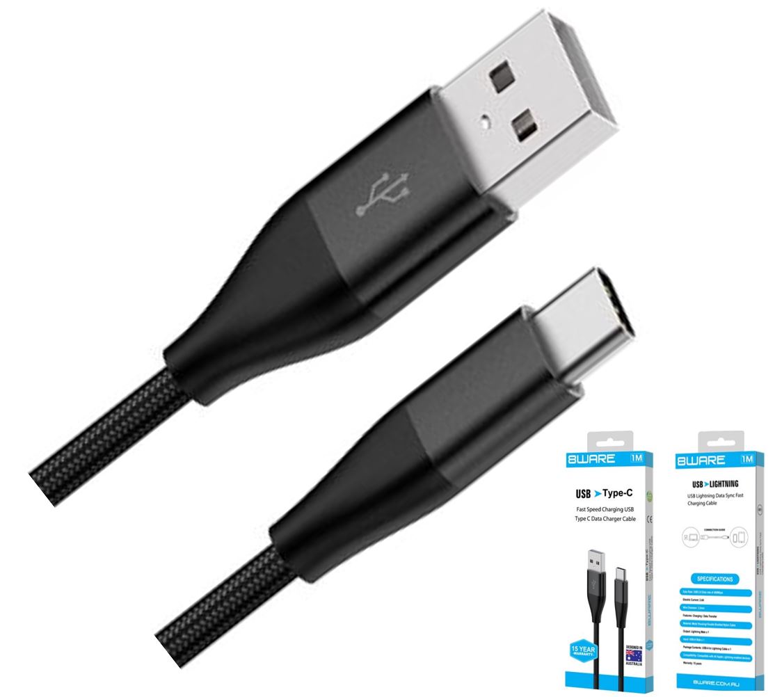 8Ware Premium 2m Samsung Certified Fast Speed Charging USB-C