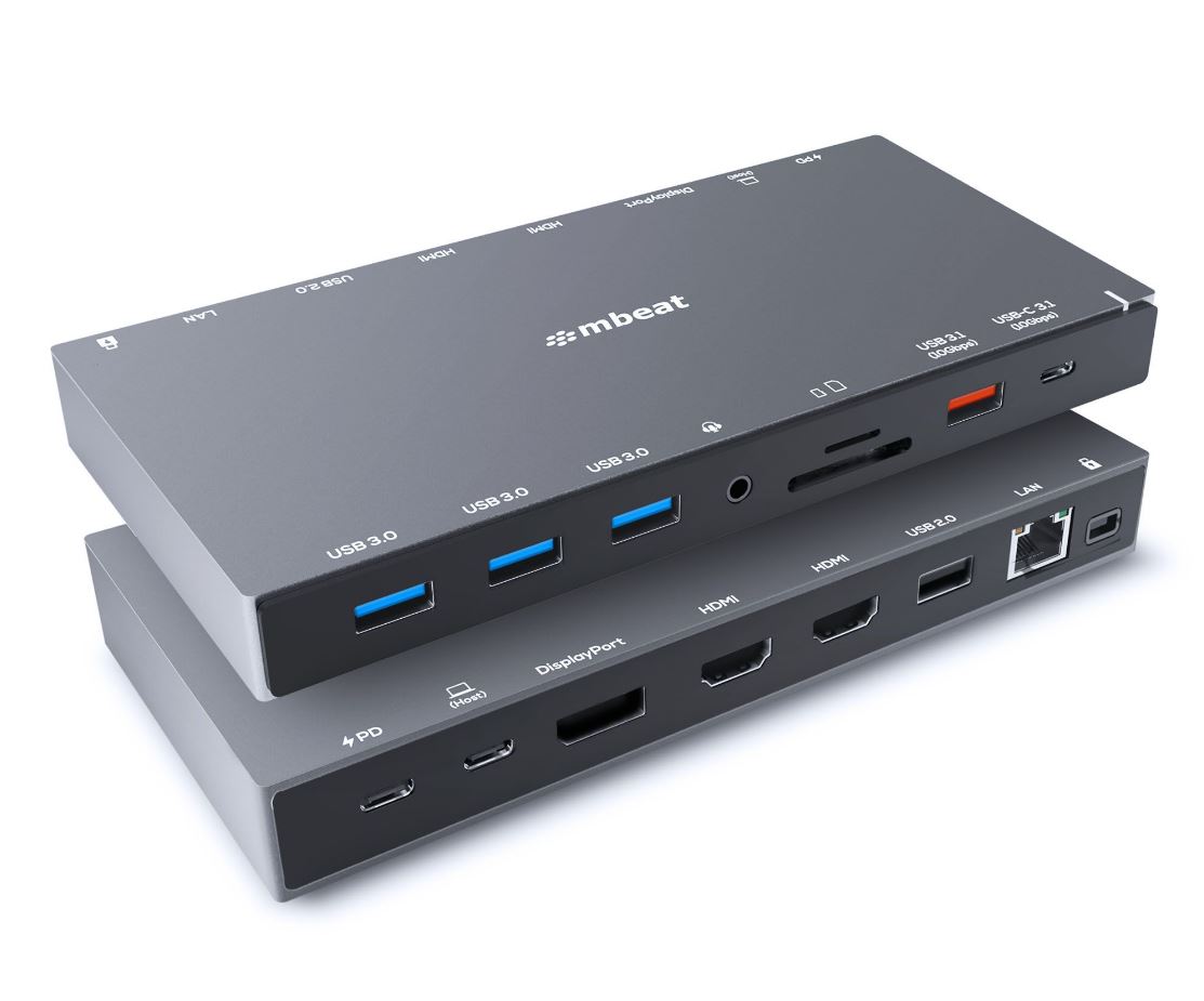 mbeat® 15-in-1 Triple Display USB-C Docking Station 2x HDMI