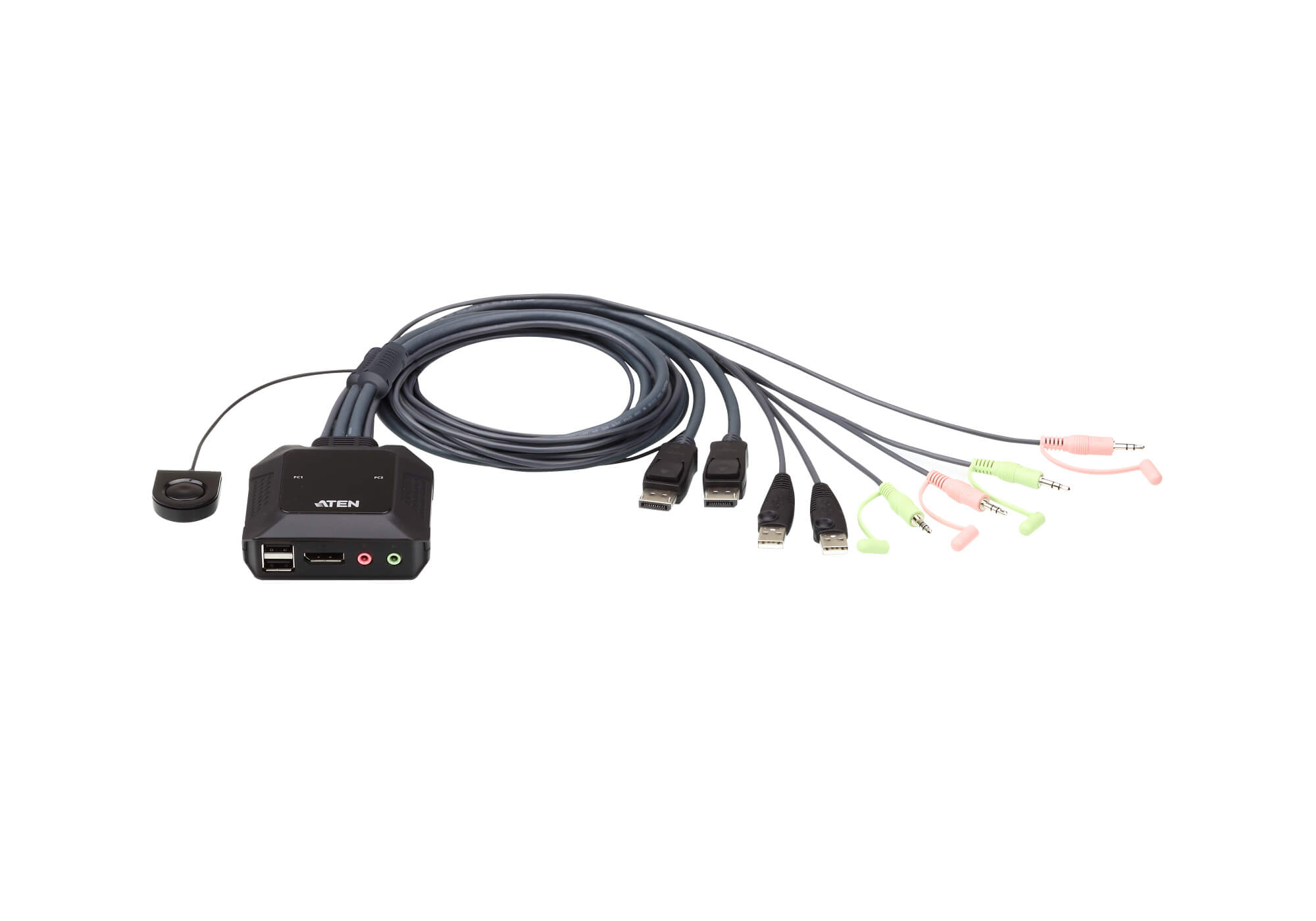 Aten Compact KVM Switch 2 Port Single Display Display Port w