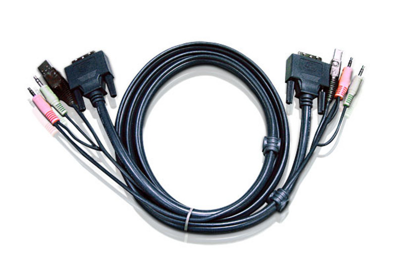 Aten KVM Cable 3m with DVI-D (Single Link) USB & Audio to