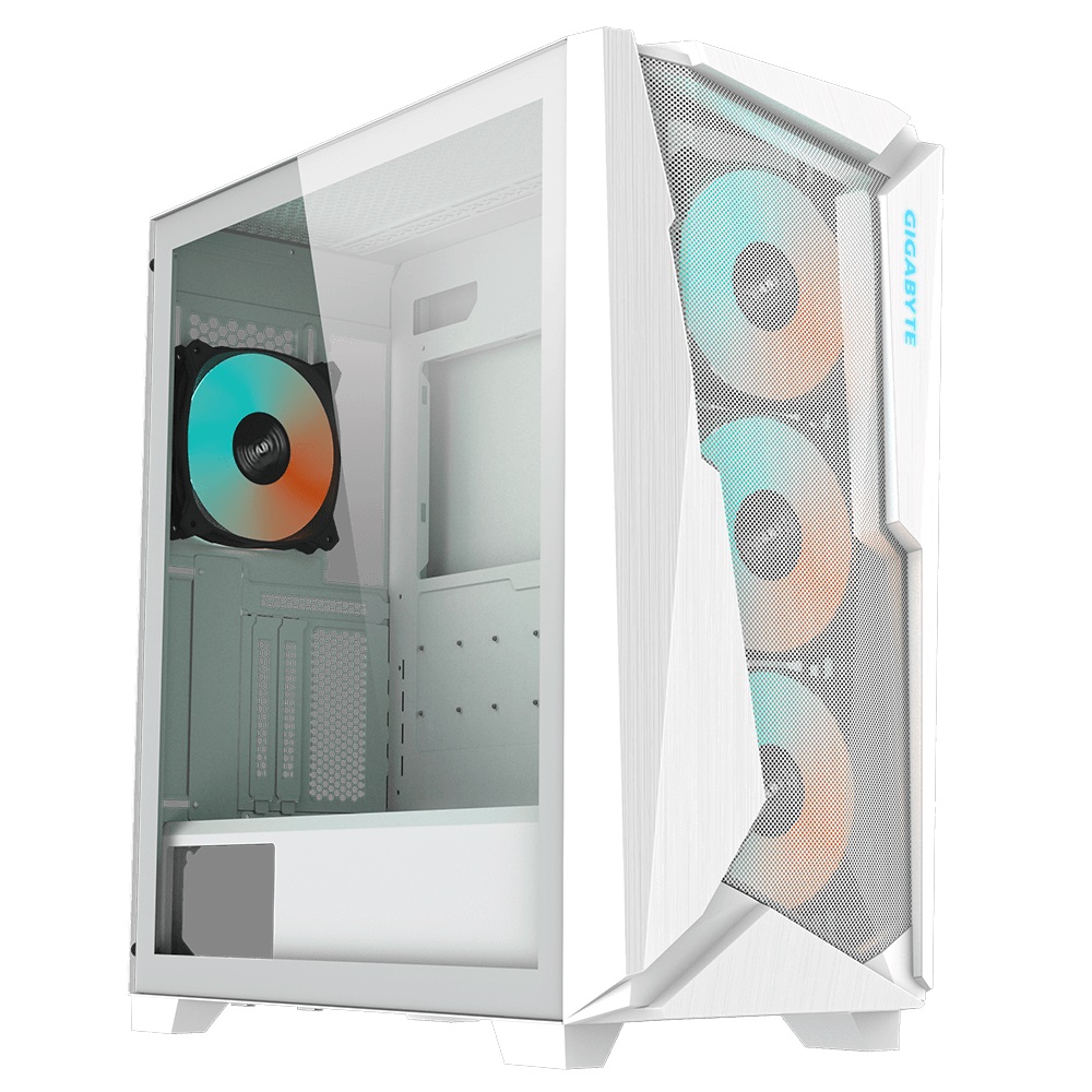 Gigabyte C301 RGB Tempered Glass E-ATX White Mid Tower