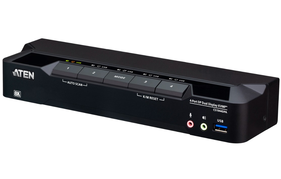Aten Desktop 4-Port USB 3.0 8K DisplayPort Dual-Display